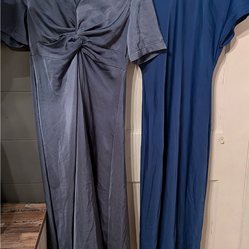 SHEIN Elegant Blue and Gray Maxi Dresses